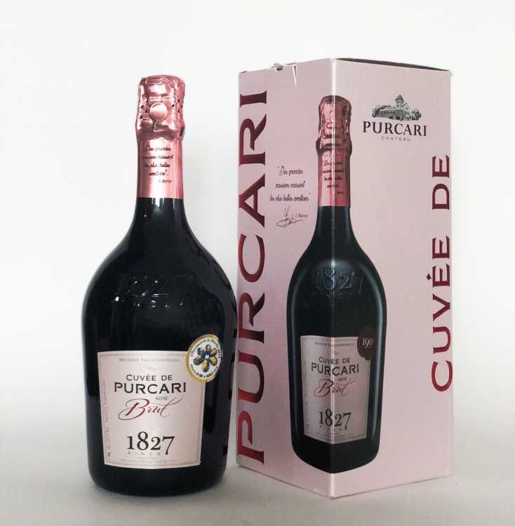 Шампанское «Cuvee de Purcari» 2021 розовое брют. 0,75 в коробке.