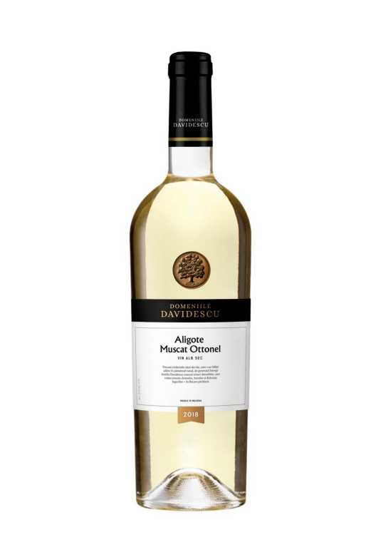 Вино «Aligote - Muscat Ottonel» 2022 Domeniile Davidescu. 0,75