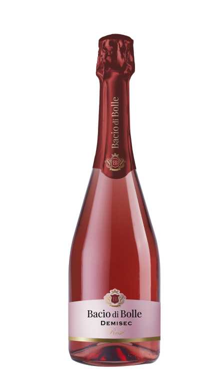 Шампанское «Bacio di Bolle» розовое полусухое. 0,75