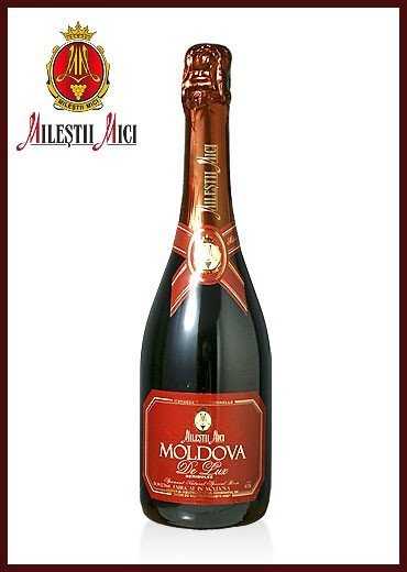 Шампанское «Moldova de Lux» красное сладкое, Milestii Mici. 0,75