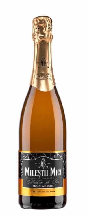 Шампанское «Moldova de Lux» Мускат сладкое белое, Milestii Mici. 0,75