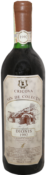 Вино «Dionis» 1992 коллекционное, Cricova. 0,75